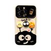 Adequado para Capa de Celular Apple 17 Janela Grande iPhone 16Pm Boneca Briquete de Café Cordão 15 Silicone 18 Fofo