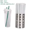 Pajitas pequeñas desechables extendidas de 700 ml 6*230 mm punta afilada verde oscuro para té de limón hecho a mano, empaquetadas individualmente