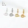 Contas Cilíndricas de Zircônia Banhadas a Ouro 14K que Preservam a Cor, Contas Roda, Contas Espaçadoras com Argolas para Pendurar, Fechos de Pingente de Três Vias, Acessórios para Joias DIY C44