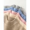 Suéter de cachemira grueso para niños, nuevo jersey de cuello alto de color liso, jersey básico sencillo para niños y niñas, otoño e invierno.