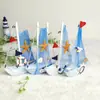 Modelo de velero pequeño de 15 cm transfronterizo Decoración del hogar Estilo mediterráneo Barco de pesca pequeño Adorno de barco de camuflaje