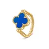 Los 26 Anillos de Trébol de Cuatro Hojas y Mariposa de la Suerte Más Nuevos del Mercado, Anillo Abrible de Perla Blanca y Lapislázuli de 18k