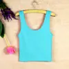 Chaleco Crop Top para Mujer, Otoño, Forma de U, Cintura Alta, Deportivo, Ajustado, Camiseta Interior de Algodón, Venta al por Mayor de Fábrica