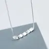 Collar de Plata Esterlina S999 Fangxing Forma Geométrica Bean Bean para Mujer Estilo Coreano Japonés Fresco Simple Moderno Genial Cadena para Clavícula Versátil