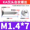 Parafusos Autoatarraxantes Galvanizados de Aço Carbono Ka Parafusos de Precisão Parafusos Autoatarraxantes de Cabeça Chata Cruzada Pequena M1.2/M1.5/M1.7
