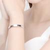 Pulsera de Plata de Moda con Flor de Trébol de Cuatro Hojas, Pulsera Lisa de Trébol de la Suerte, Joyería Pulsera Simple Abierta, Venta al por Mayor