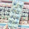 Dulce Pequeña Hada Cuadros Azules Encaje Lazo para Cola de Caballo Infantil Banda para el Cabello de Estudiante Cuerda para el Cabello