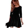 Vestido Slim de Outono Europeu e Americano Transfronteiriço AliExpress Vestido Longo de Veludo Dourado Saia Lisa de Cintura Alta