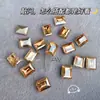 Rocas de Azúcar Color Champán Pedrería para Uñas Tendencia Cuadradas Ultra Brillantes Azúcar Rectangular con Punta Trasera Pedrería Decoraciones de Uñas Portátiles