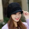 Sombrero de Conejo Rex de Terciopelo para Mujer Invierno Estilo Coreano Sombrero de Piel de Conejo Nueva Gorra de Invierno Gorro de Punto Grueso Cálido