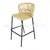Taburete de Bar Pequeño para Exteriores con Respaldo para Sentarse Largo, Adecuado para Cafeterías Pequeñas, Silla de Hierro y Ratán para Balcón Montada en la Pared