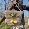 Bolsas de Praia Florais Fofas para Meninas de Verão, Bolsas de Palha de Desenho Animado Fofas, Bolsas Pequenas Infantis, Bolsas Transversais para Atacado