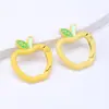 Llavero de Cuentas con Cierre de Resorte de Manzana Colorida Pintada, Llavero Hecho a Mano con Goteo de Aceite, Anillo de Resorte Abierto DIY, Joyería al por Mayor en Stock