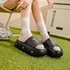 Pantuflas de Eva con Suela Gruesa para Mujer, Nueva Moda Casual Verano Exterior Interior Antideslizantes con Aumento de Altura y Brillo