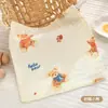 Toalla Cuadrada para Bebé de Seersucker de Seis Capas con Dibujos Animados, Toalla Suave y Absorbente para Saliva de Bebé, Toalla para Lavar la Cara de Recién Nacido