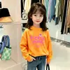 Suéter Infantil de Desenho Animado com Gola Redonda 2026 Outono Camiseta Casual Top para Meninas Camiseta de Manga Longa para Menininhas