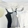Colgador de Ropa Simple Tirante Cómodo Versátil Espalda Bonita Transpirable Modelo Algodón Fino Chaleco de Hombro con Almohadilla en el Pecho 3215