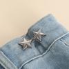 Par de hebillas de estrella pequeñas para cinturón hebilla de empuje clavo desmontable sin costura botón de cintura gran cambio cintura de jeans artefacto adelgazante para cintura pequeña