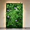 Pared Verde de Plantas Tridimensional, Paisajismo con Flores Artificiales, Pared de Fondo Artificial, Combinación de Paisaje, Decoración de Interiores, Pared de Plantas Simulada