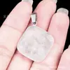 Colar com Pingente Quadrado Oblíquo, Brincos e Acessórios de Joias de Pedra Preciosa Ágata de Cristal Natural, Vendido Quente na Aliexpress Transfronteiriça