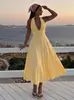 Novo Outono Comércio Exterior Moda Feminina Europeia e Americana Sexy Decote V Profundo Gola Halter Costas Abertas Bodycon Slim Fit Vestido para Mulheres