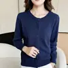 Cárdigan de abrigo para mujer con capa interior gris, cuello redondo, de punto grueso de algodón puro gris para otoño e invierno, manga larga, de importación
