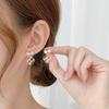Pendientes de plata de ley con circonita y letra H de Qiao Lanxuan, elegantes pendientes de oro para el cabello, estilo coreano, para celebridades de Internet.
