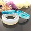 Molde de silicona para pulsera con cara de diamante, pegamento para gotas de cristal, joyería hecha a mano, flor seca, resina, modelo de pulsera con cara de diamante