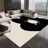 Estilo francés lujo ligero sala de estar alfombra completa blanco y negro abstracto minimalista sofá mesa de centro alfombra cama y desayuno dormitorio manta de mesita de noche