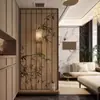Biombo de Rejilla, Pantalla Estética de la Dinastía Song para la Entrada del Sala de Estar, Puerta de Entrada Frente a la Puerta, Corredera de Madera Maciza China para la Entrada