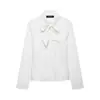 Falda corta de nueve puntos y camisa a rayas para mujer, estilo europeo y americano transfronterizo, nueva, moderna y elegante, 2026, con detalle de lazo 4387260