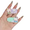 Pinza para el pelo de gato con texto de colores de caramelo peculiar, pinza de pico de pato lateral de estilo girly dulce y versátil japonés, accesorio para el pelo