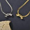 Fábrica direta plana cobra corrente metal gravata borboleta colar outono e inverno luz luxo alto sentido arco clavícula corrente lote