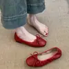 Sapatos Mary Jane Chuyuji com Laço Francês para Mulheres, Novo Estilo Outono 2026, Bico Quadrado, Slip-On Baixo, Sapatos de Vovó