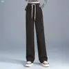 Pantalones Casuales Personalizados de Cintura Alta Rectos Sueltos Largos Otoño Invierno Con Terciopelo Adelgazantes Cubren Caderas 2026 Nuevos para Mujer