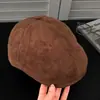 Gorra de felpa de gamuza para mujer, otoño, retro, moderna, para circunferencia de cabeza grande, gorra tipo pico, hace que la cara se vea más pequeña, boina británica de estilo periódico