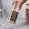 Frascos Sellados de Vidrio Transparente para Té al por Mayor Suministros de Cocina Botellas de Almacenamiento de Granos Frascos Cuadrados de Almacenamiento de Vidrio de Alto Borosilicato