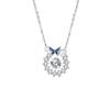 Collar elegante de plata de ley 925 con diseño de nicho y cadena de clavícula de circonita de lujo con colgante de flor.