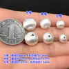 Plata de Ley S925 Chapada Cuentas Redondas Cepilladas Cuentas Espaciadoras Pulsera de Cristal Blanco Cuerda Trenzada DIY Accesorios para Collares de Perlas