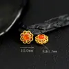 Prata 925 Banhada com Acessórios de Flor de Peônia Vermelha do Sul Pulseira DIY Acessórios de Corda Trançada Contas de Prata Antiga