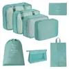 Bolsa de almacenamiento para viajes transfronterizos, set de neceser, bolsa de almacenamiento organizadora de ropa para equipaje de siete piezas, bolsa de almacenamiento de viaje
