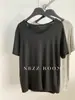 Camiseta de punto de algodón con diseño de copo de nieve de manga corta para mujer, fina, simple, estilo occidental, cuello en U, transpirable, holgada, camiseta básica