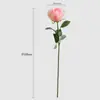 Flor de Rosa Única Simulada Estilo Europeo Sala de Estar Decoración del Hogar Decoración de Boda Rosa Rizada Guía de Camino Ramo de Rosas Simuladas