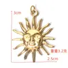 Acessórios de Joias DIY de Aço Inoxidável Transfronteiriços Pingente Galvanoplastia a Vácuo Pingente em Formato de Sol Chaveiro Acessórios para Bolsas