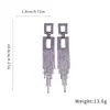 Pendientes de Borla Geométrica Aguja de Plata con Diamantes para Mujer, Estilo Europeo y Americano, Personalizados, Modernos, Exquisitos, Lujo Ligero, Pendientes de Gama Alta al por Mayor