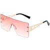 2023 Frameless One-piece Oversized Metal Five-pointed Star Cross-border Women's European and American Fashion Amazon Metal Sunglasses Sunglasses