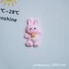 Accesorios de resina para hacer uno mismo, hebilla para zapatos, parche para carcasa de teléfono móvil, pegatina de taza de agua de fondo plano, pegatina para refrigerador, conejo rosa mate de cuerpo entero