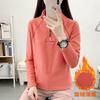 Camiseta Feminina de Manga Comprida Quente Elástica de Lã com Gola Alta para Esportes ao Ar Livre Outono e Inverno Caminhada Jaqueta de Lã Polar Espessada