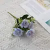 Flor Artificial Crisântemo Selvagem Flor de Seda Buquê Simples Fresco Flor de Lótus da Neve Flor de Cabo Pequeno Comércio Exterior Atacado Flor Azul Escura Flor Artificial
