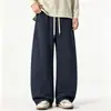 Calça de Moletom Masculina da Moda Outono 2026, Estilo Americano Pesada Casual Versátil Calça Reta, Calça Casual Solta